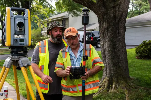 Survey crew working in the field