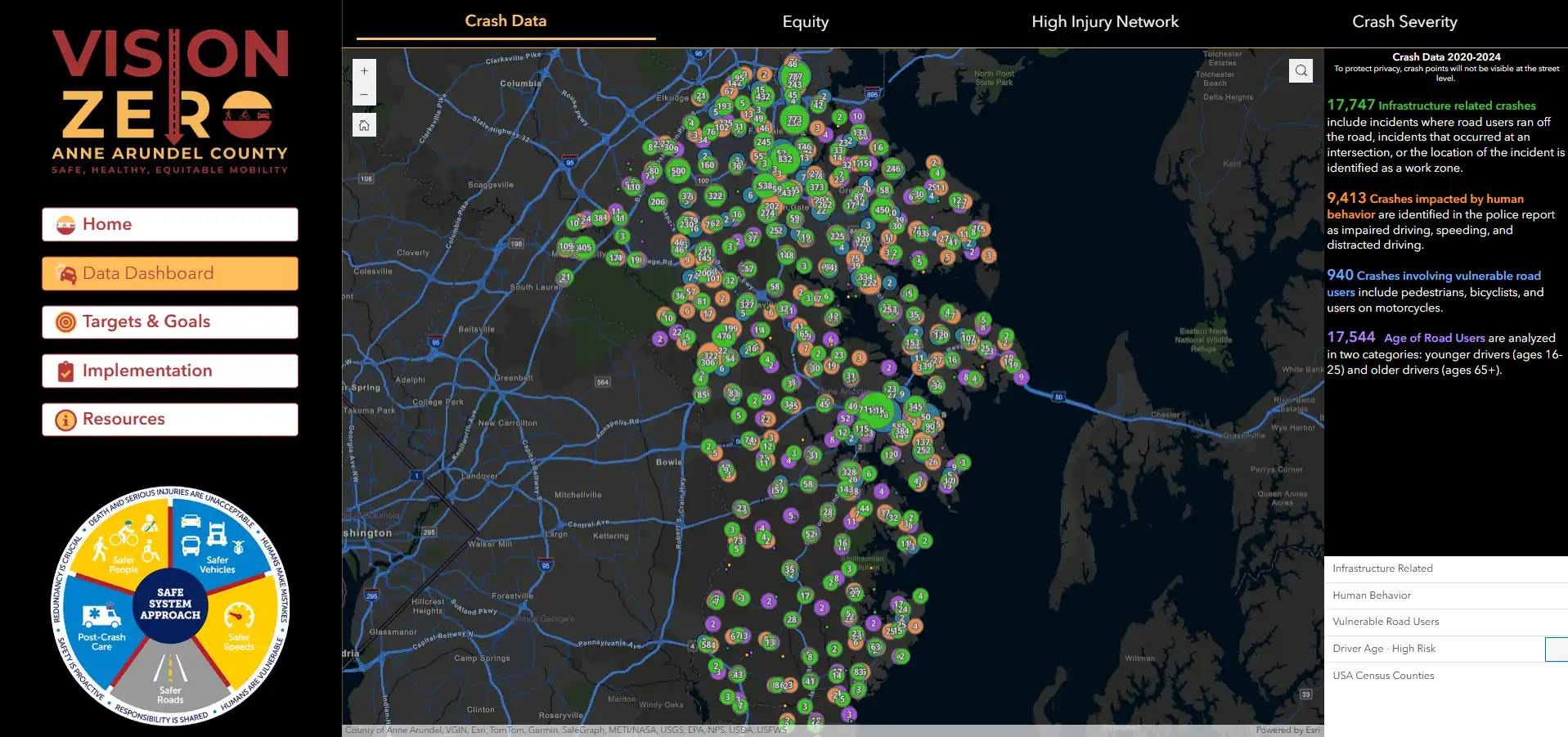 vision zero crash dashboard